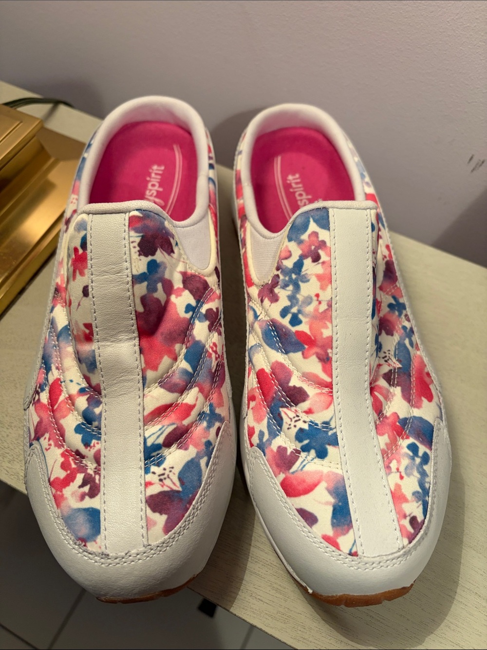 Easyspirit Women's Slip-On Floral Sneakers in Pink & Blue